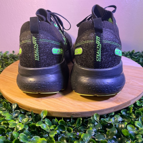 🔥 BROOKS GLYCERIN STEALTHFIT 20 BLACK NEON MENS SHOES SZ 12.5 MED(D) 1103841D092 - Picture 4 of 9